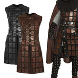 Maxbell Medieval Chest Armor PU Leather for Party Medieval-themed Events Stage Shows Black