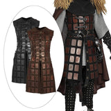 Maxbell Medieval Chest Armor PU Leather for Party Medieval-themed Events Stage Shows Black