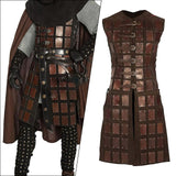 Maxbell Medieval Chest Armor PU Leather for Party Medieval-themed Events Stage Shows Brown