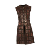 Maxbell Medieval Chest Armor PU Leather for Party Medieval-themed Events Stage Shows Brown