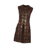 Maxbell Medieval Chest Armor PU Leather for Party Medieval-themed Events Stage Shows Brown
