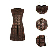 Maxbell Medieval Chest Armor PU Leather for Party Medieval-themed Events Stage Shows Brown