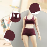 Maxbell 1/6 Scale Female Clothes Stylish Clothing Costume for Doll Lovers Collectors Dark Red