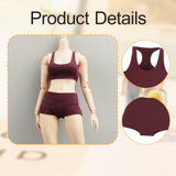 Maxbell 1/6 Scale Female Clothes Stylish Clothing Costume for Doll Lovers Collectors Dark Red