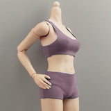 Maxbell 1/6 Scale Female Clothes Stylish Clothing Costume for Doll Lovers Collectors Pink and Purple