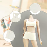 Maxbell 1/6 Scale Female Clothes Stylish Clothing Costume for Doll Lovers Collectors White