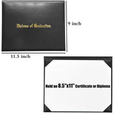 Maxbell Imprinted Diploma Cover Graduation Certificate Cover for Presentation Black