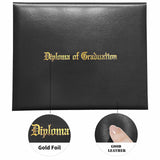 Maxbell Imprinted Diploma Cover Graduation Certificate Cover for Presentation Black