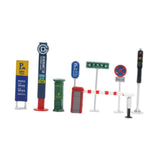 Maxbell 7Pcs 1:64 City Street Road Signs Decor Sand Table Miniature Traffic Facility