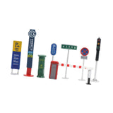 Maxbell 7Pcs 1:64 City Street Road Signs Decor Sand Table Miniature Traffic Facility