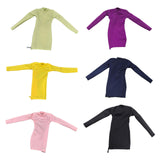 Maxbell 1/6 Scale Female Clothes Side Zipper with Sleeves Elastic Tight Fitted Dress Light Green