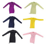 Maxbell 1/6 Scale Female Clothes Side Zipper with Sleeves Elastic Tight Fitted Dress Light Green