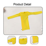 Maxbell 1/6 Scale Female Clothes Side Zipper with Sleeves Elastic Tight Fitted Dress Yellow