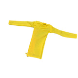Maxbell 1/6 Scale Female Clothes Side Zipper with Sleeves Elastic Tight Fitted Dress Yellow
