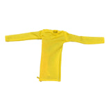 Maxbell 1/6 Scale Female Clothes Side Zipper with Sleeves Elastic Tight Fitted Dress Yellow