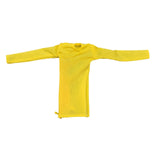 Maxbell 1/6 Scale Female Clothes Side Zipper with Sleeves Elastic Tight Fitted Dress Yellow