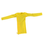 Maxbell 1/6 Scale Female Clothes Side Zipper with Sleeves Elastic Tight Fitted Dress Yellow