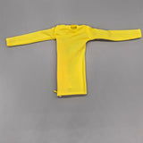 Maxbell 1/6 Scale Female Clothes Side Zipper with Sleeves Elastic Tight Fitted Dress Yellow