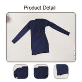 Maxbell 1/6 Scale Female Clothes Side Zipper with Sleeves Elastic Tight Fitted Dress Dark Blue