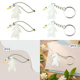 Maxbell 2x Color Changing Roast Duck Car Pendant Funny Cartoon Car Hanging Accessory 2.7x5.7cm
