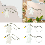 Maxbell 2x Color Changing Roast Duck Car Pendant Funny Cartoon Car Hanging Accessory 2.7x5.7cm