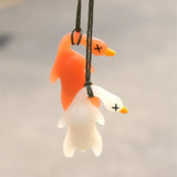 Maxbell 2x Color Changing Roast Duck Car Pendant Funny Cartoon Car Hanging Accessory 2.7x5.7cm
