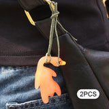 Maxbell 2x Color Changing Roast Duck Car Pendant Funny Cartoon Car Hanging Accessory 2.7x5.7cm