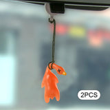 Maxbell 2x Color Changing Roast Duck Car Pendant Funny Cartoon Car Hanging Accessory 2.7x5.7cm
