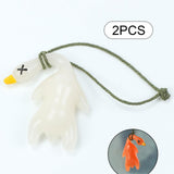 Maxbell 2x Color Changing Roast Duck Car Pendant Funny Cartoon Car Hanging Accessory 2.7x5.7cm