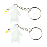 Maxbell 2x Color Changing Roast Duck Car Pendant Funny Cartoon Car Hanging Accessory 2x4.3cm