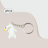 Maxbell 2x Color Changing Roast Duck Car Pendant Funny Cartoon Car Hanging Accessory 2x4.3cm