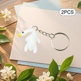 Maxbell 2x Color Changing Roast Duck Car Pendant Funny Cartoon Car Hanging Accessory 2x4.3cm
