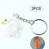 Maxbell 2x Color Changing Roast Duck Car Pendant Funny Cartoon Car Hanging Accessory 2x4.3cm