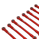 Maxbell 8Pcs RC Car Chassis Fixing Linkage Rod DIY RC Model Car Accessories for 1:12 Red