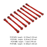 Maxbell 8Pcs RC Car Chassis Fixing Linkage Rod DIY RC Model Car Accessories for 1:12 Red
