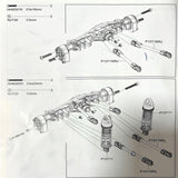 Maxbell 8Pcs RC Car Chassis Fixing Linkage Rod DIY RC Model Car Accessories for 1:12 Red