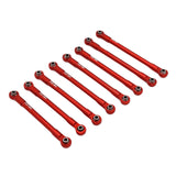 Maxbell 8Pcs RC Car Chassis Fixing Linkage Rod DIY RC Model Car Accessories for 1:12 Red