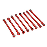 Maxbell 8Pcs RC Car Chassis Fixing Linkage Rod DIY RC Model Car Accessories for 1:12 Red