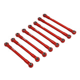 Maxbell 8Pcs RC Car Chassis Fixing Linkage Rod DIY RC Model Car Accessories for 1:12 Red