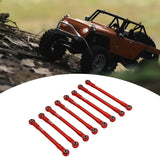 Maxbell 8Pcs RC Car Chassis Fixing Linkage Rod DIY RC Model Car Accessories for 1:12 Red