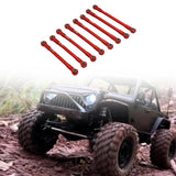 Maxbell 8Pcs RC Car Chassis Fixing Linkage Rod DIY RC Model Car Accessories for 1:12 Red