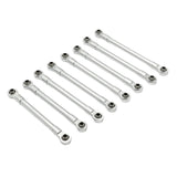 Maxbell 8Pcs RC Car Chassis Fixing Linkage Rod DIY RC Model Car Accessories for 1:12 Silver