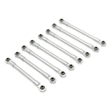 Maxbell 8Pcs RC Car Chassis Fixing Linkage Rod DIY RC Model Car Accessories for 1:12 Silver