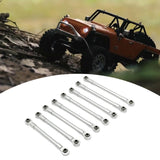 Maxbell 8Pcs RC Car Chassis Fixing Linkage Rod DIY RC Model Car Accessories for 1:12 Silver