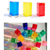 Maxbell Cube Blocks Set Learning Toys Acrylic Building Blocks for Children Kids Gift