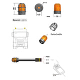 Maxbell RC 1/14 Beacon Light Compact LED Flash Lights for Tractor Truck Off Road Car Yellow