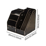 Maxbell Desk File Organizer Freestanding Document Rack for Tabletop Dorm Living Room Black