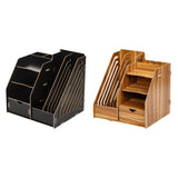 Maxbell Desk File Organizer Freestanding Document Rack for Tabletop Dorm Living Room Black