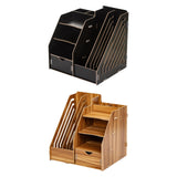 Maxbell Desk File Organizer Freestanding Document Rack for Tabletop Dorm Living Room Black