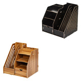 Maxbell Desk File Organizer Freestanding Document Rack for Tabletop Dorm Living Room Black